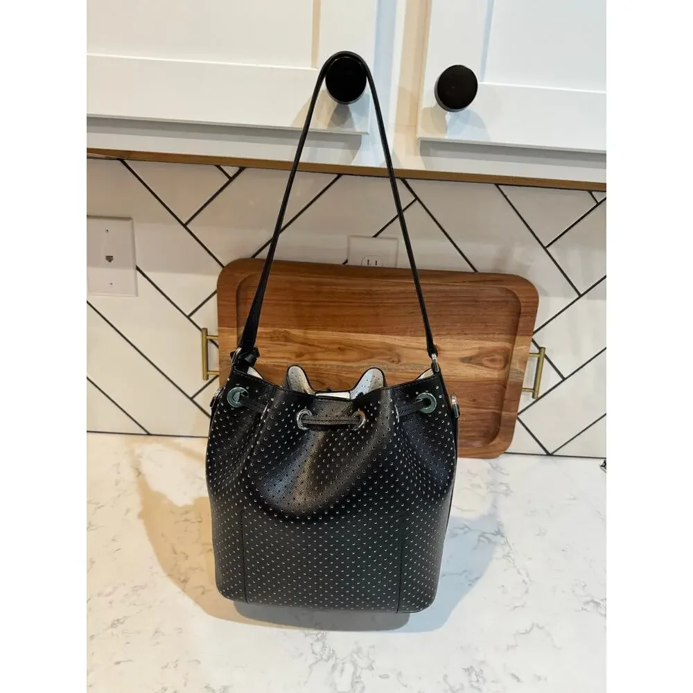 Michael Michael Kors Greenwich Medium Bucket Bag leather minimalist neutral
